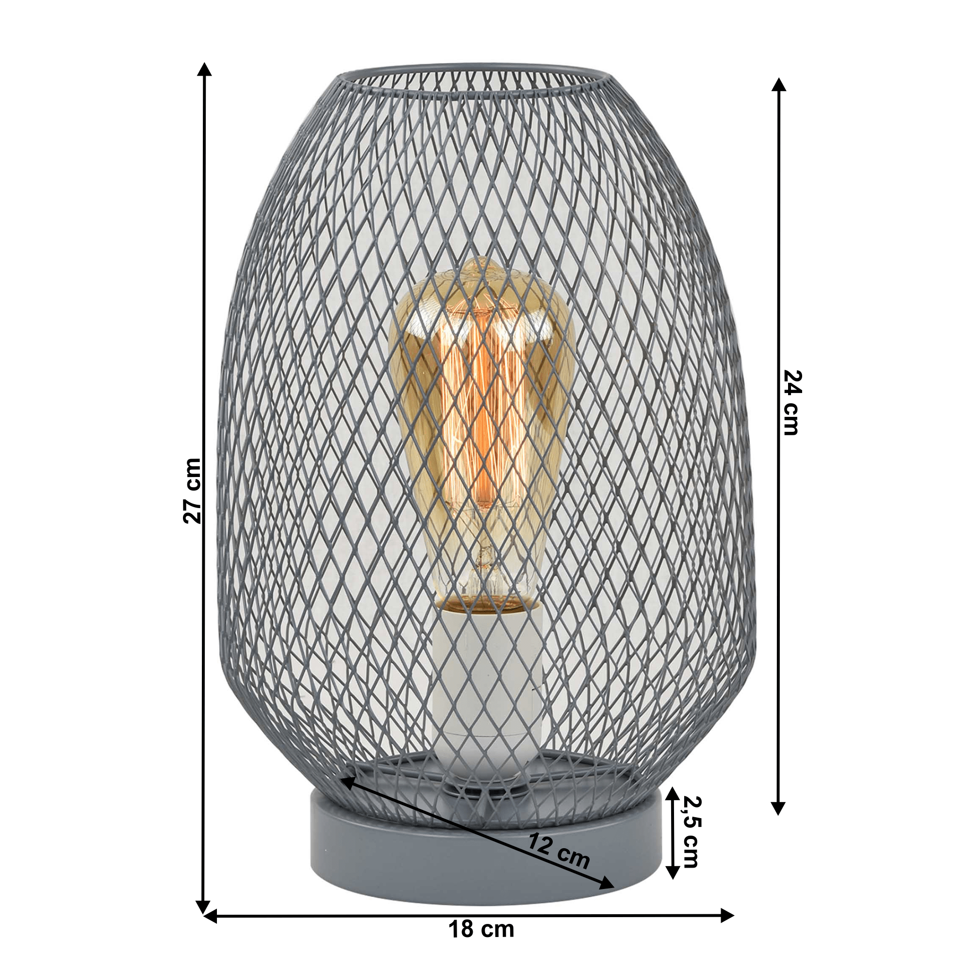 Obrázok Stolná lampa, kov/sivá, ANLEY