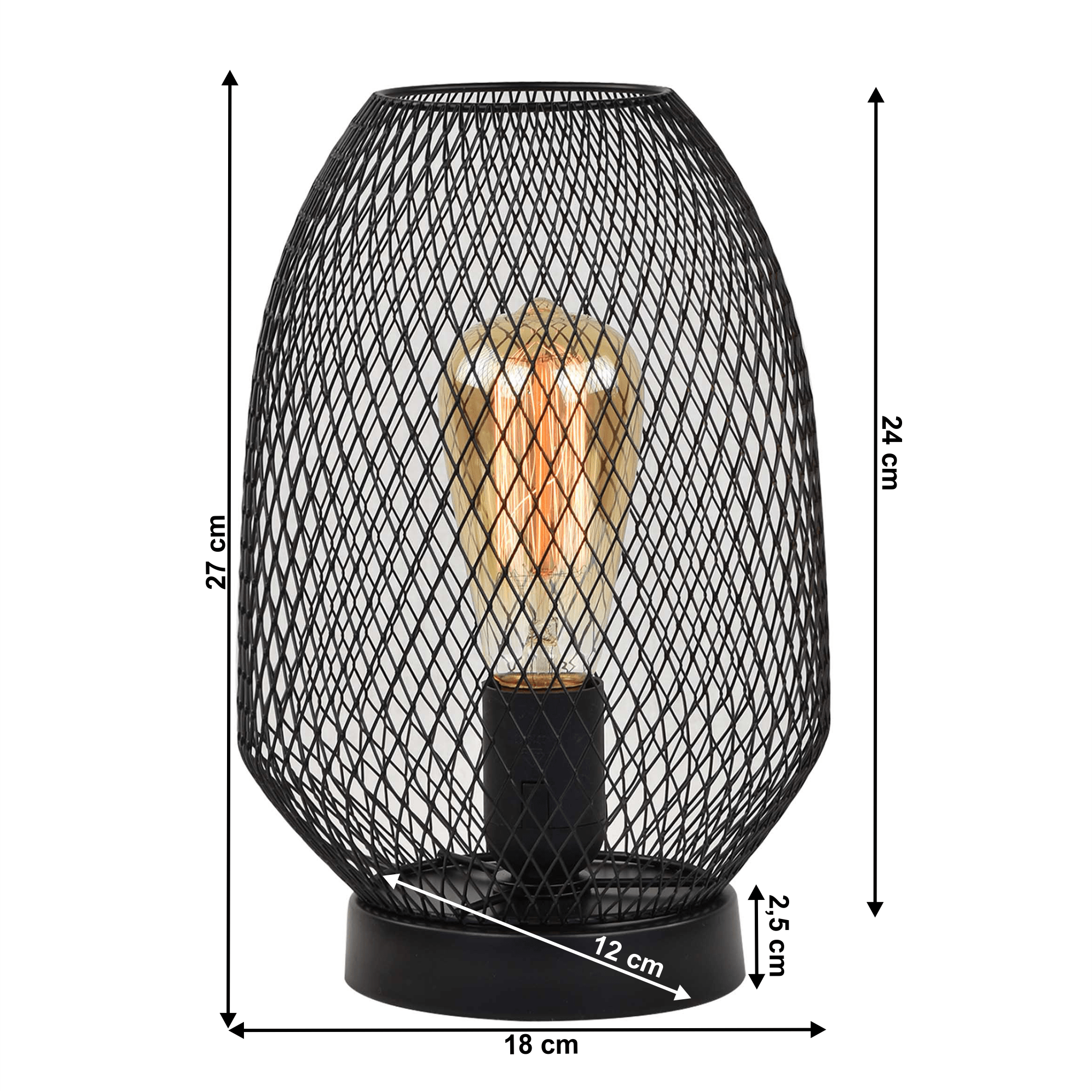 Obrázok Stolná lampa, kov/čierna, ANLEY