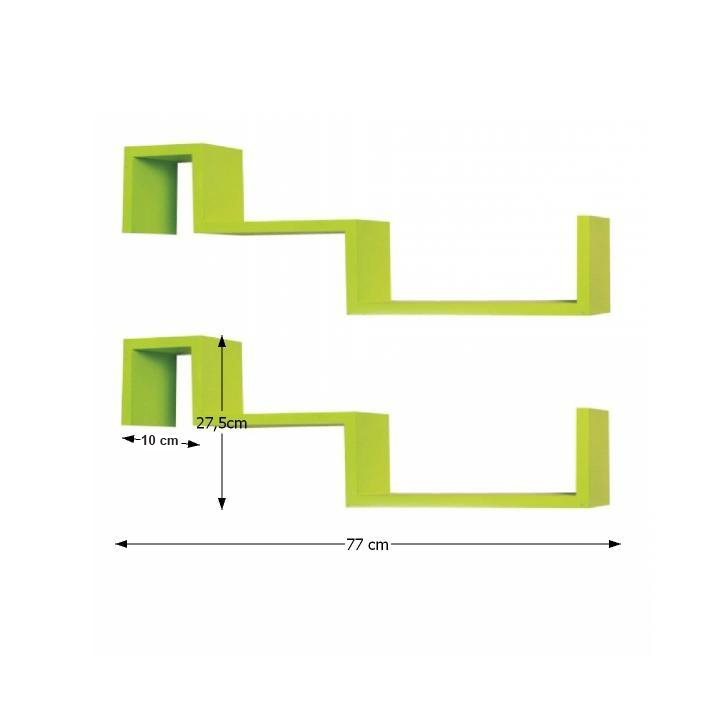 Obrázok Sada 2 políc, zelená, FRI NEW