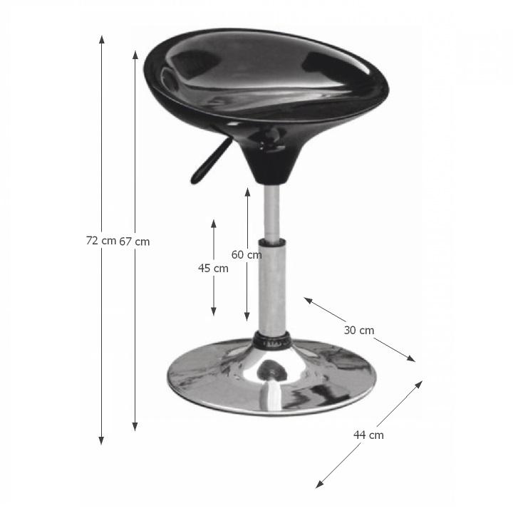 Obrázok Stolička, čierny plast, chróm KARMIN