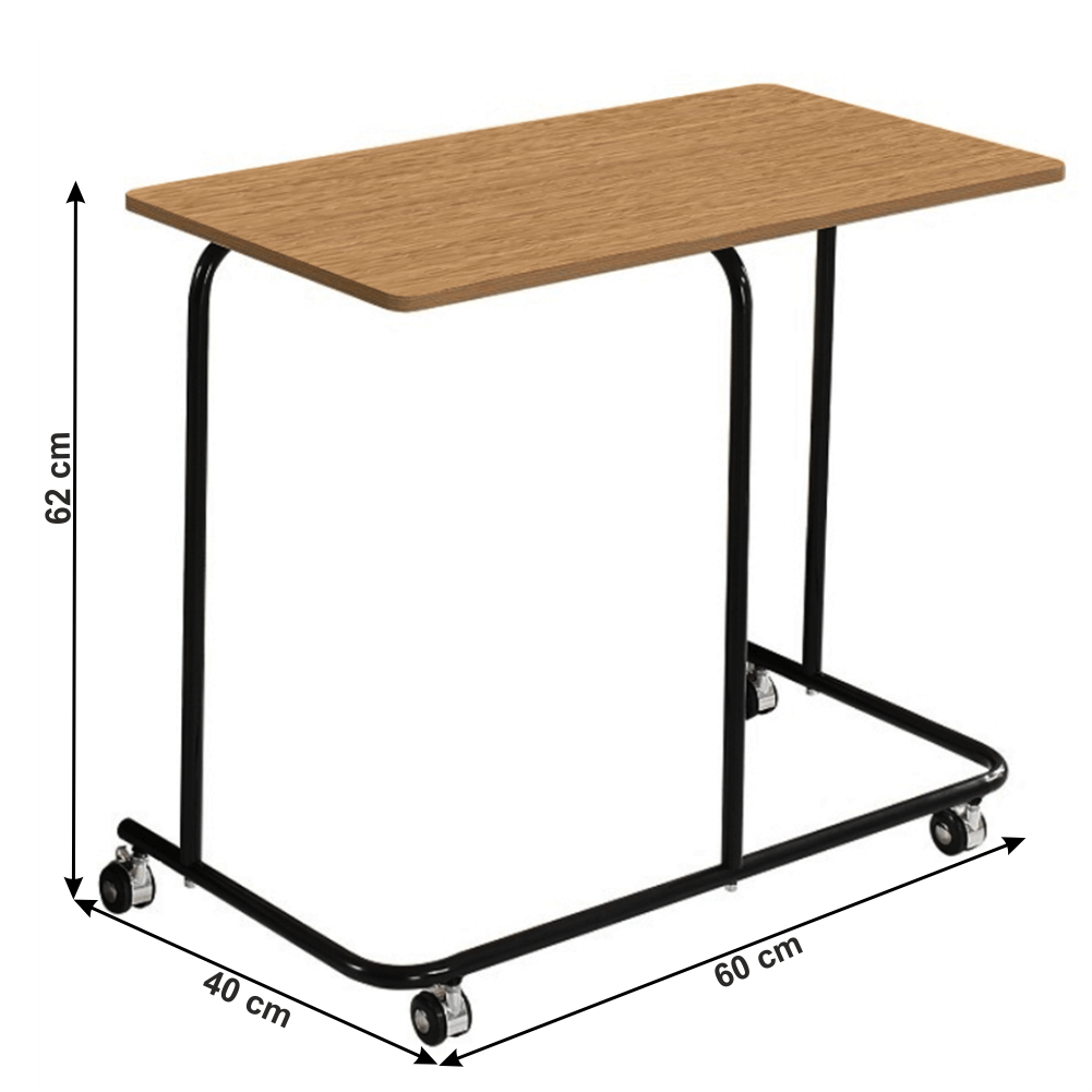 Obrázok Pojazdný príručný stolík, dub/čierna, ALLYRA
