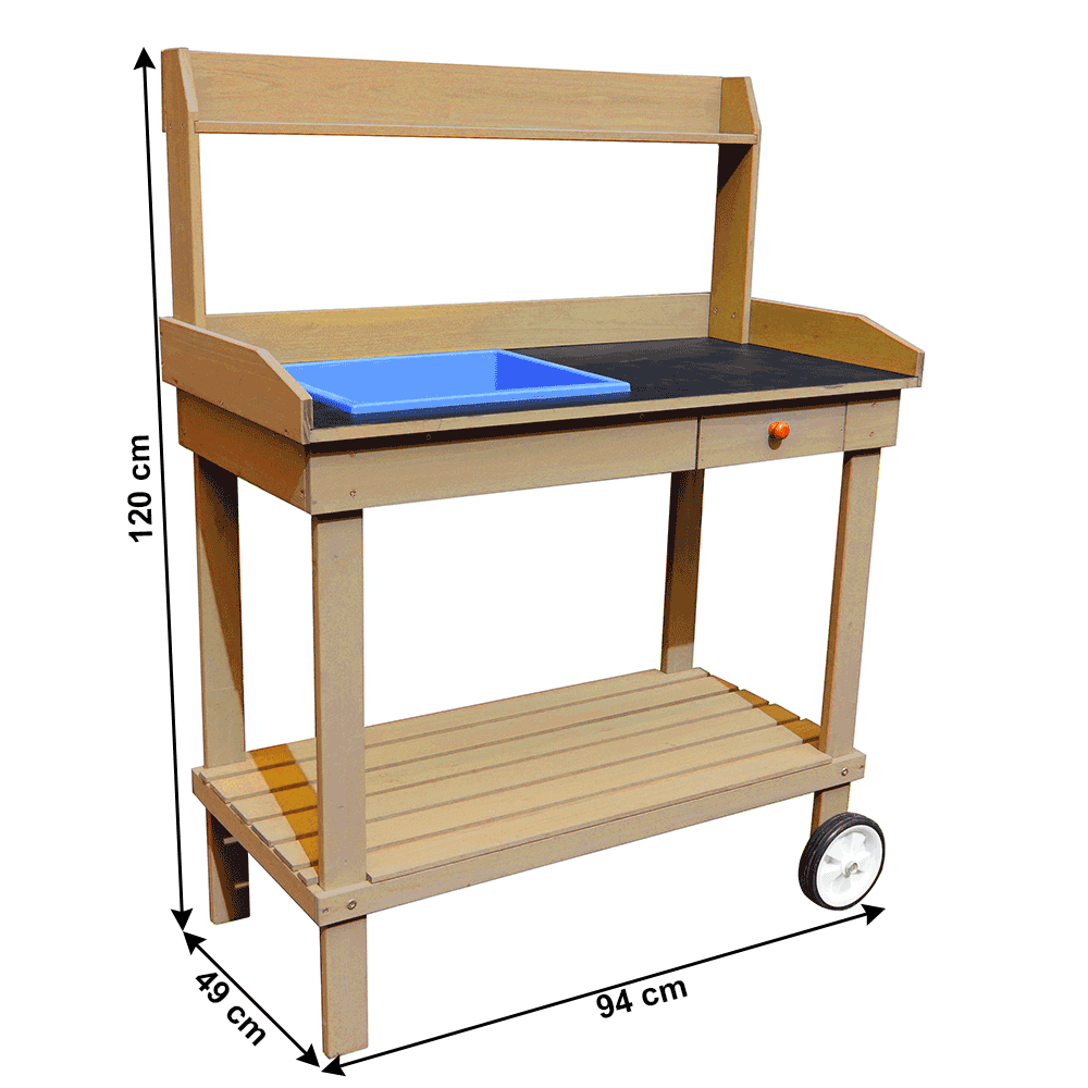 Obrázok Záhradný pracovný stôl s umývadlom drevo/hnedá,  BARDY