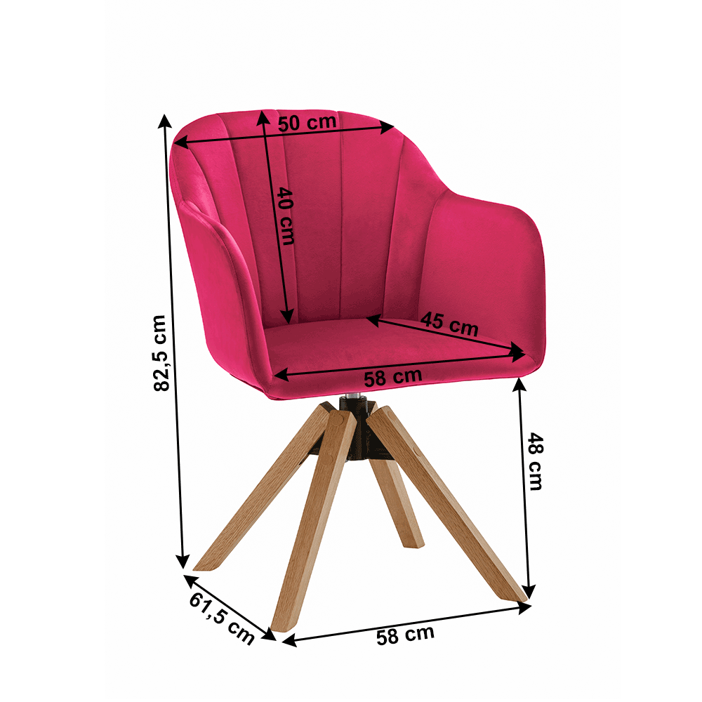 Obrázok Otočné kreslo, velvet látka, oxy fire červená/buk, DALIO