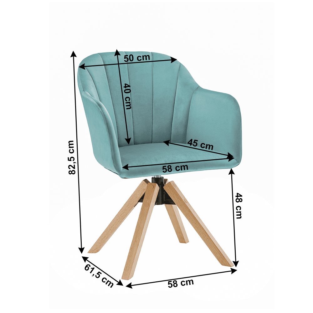 Obrázok Otočné kreslo, velvet látka, neomint/buk, DALIO